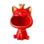 Statue chat design rigolo rouge