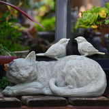 Statue chat extérieur décoration jardin