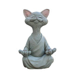 Statue chat méditation zen