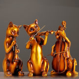 Statue chat musique décoration