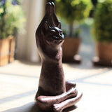 Statue chat noir yoga