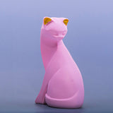 Statue chat rose minimaliste