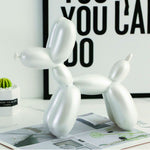 Statue chien ballon blanc