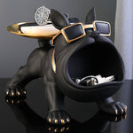Statue chien bouledogue Français noir