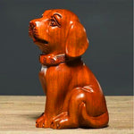 Statue chien en bois décoration