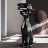 Statue chien labrador noir