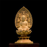Statue de bouddha décoration en bois massif