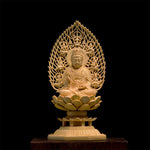 Statue de bouddha en bois fait main