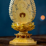 Statue de bouddha en bois sculpté
