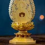 Statue de bouddha en bois massif