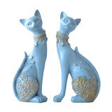 Statue de chat contemporain bleu