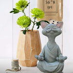 Statue de chat méditation