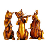 Statue de chat musicien déco