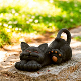 Statue de chat noir extérieure