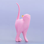 Statue de chat rose design