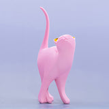 Statue de chat rose design