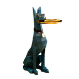 Statue de chien bleu