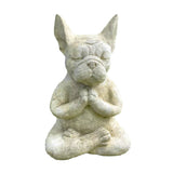 Statue de chien bouledogue méditation