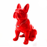 Statue de chien bouledogue rouge