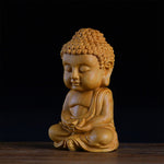Statue déco bouddha en bois