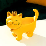 Statue déco chat jaune kawaii