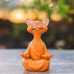 Statue déco chat méditation