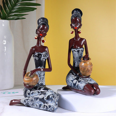 Statue décoration africaine femme