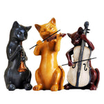 Statue décoration chat musicien