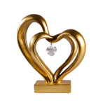 Statue décoration cœur romantique dorée