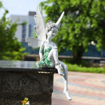 Statue décoration jardin fée avec aile