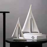 Statue bateau design blanc