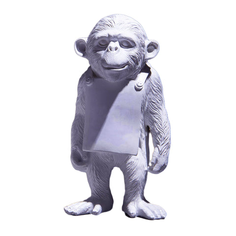 Statue de gorille blanc déco