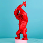 Statue de gorille rouge design