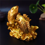 Statue dorée bouddha décoration poisson