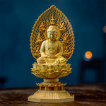 Statue décoration en bois de bouddha