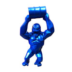 Statue gorille baril bleu