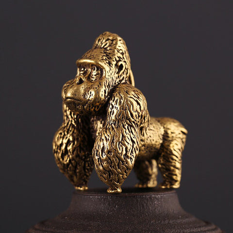 Statue gorille en cuivre