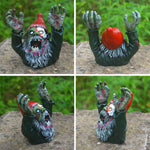 Statue nain de jardin zombie décoration