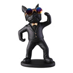 Statue noire de chien porte-verre
