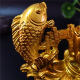 Statue poisson dorée Feng shui