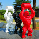 Statues de gorille design tonneau