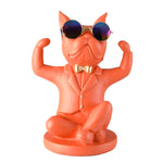 Statuette chien rose porte-verre