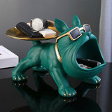 Statuette de chien bouledogue bleu