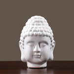 Décoration bouddha visage blanc