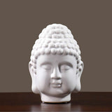 Décoration bouddha visage blanc
