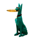 Statue vert doberman décoration