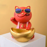 Statue de chat trash design rouge