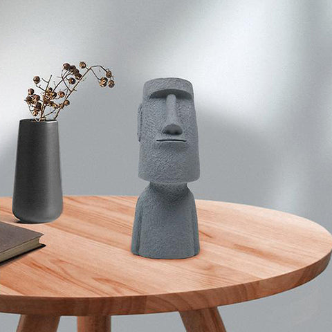 Statue de l'ile de Pâques vase fleurs 