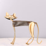 chat en statue métal