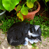 chat en statue qui dort